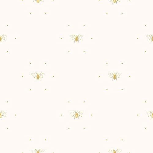 Image of Sophie Allport Bees/Honeycombs Silhouette Wallpaper - Cream/Ochre -181502
