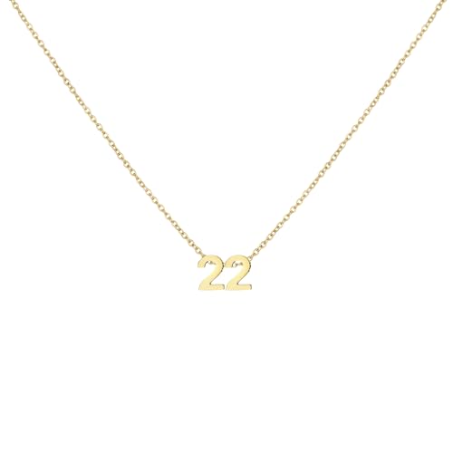 LOXUAKAM Collar con números de oro 18K, dije mes de nacimiento, colgante, joyería personalizada, regalo cumpleaños para ella