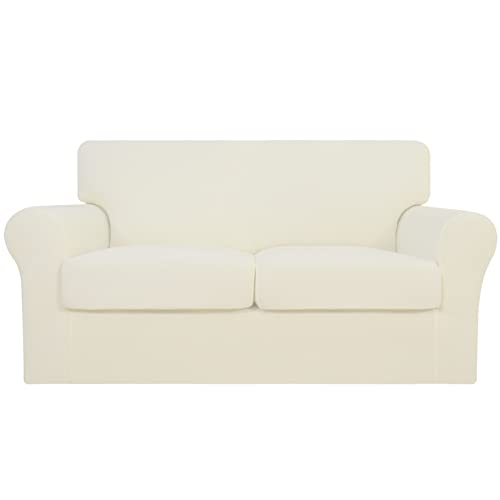 Image of Easy-Going 3 Pieces Stretch Loveseat Couch Cover for 2 Cushion Washable