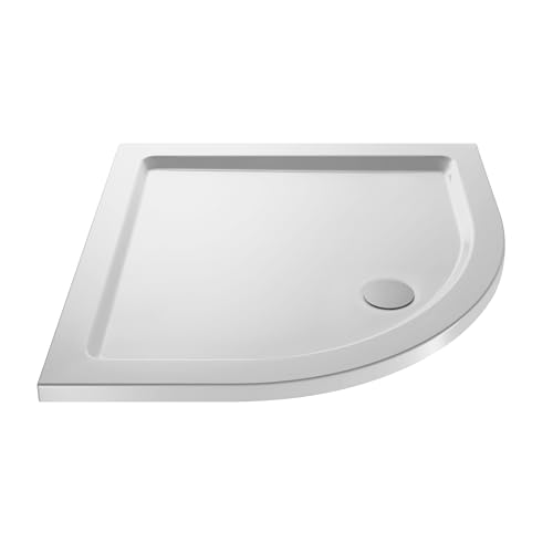 Balterley 700 x 700 mm Quadrant Shower Tray, Slimline Shower Trays, Durable Stone Resin Base Trays for Bathroom Enclosure Cubicle, Lightweight Quadrant Shape Tray for Wetroom Showers (White)