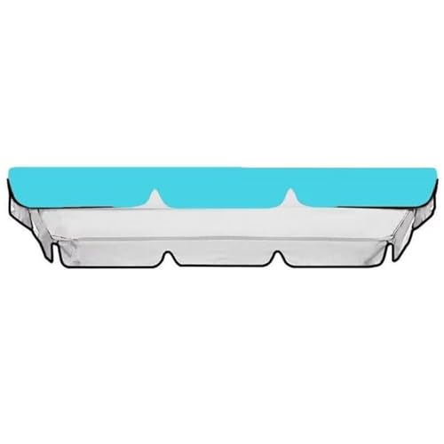 HAILM Patio Swing Canopy Waterproof Top Cover Cloth, 210D Replacement Canopy Cover for 2/3-Seater, Outdoor Sunproof Chair All Weather Protection Porch Swings,Blue,65x45x6inch