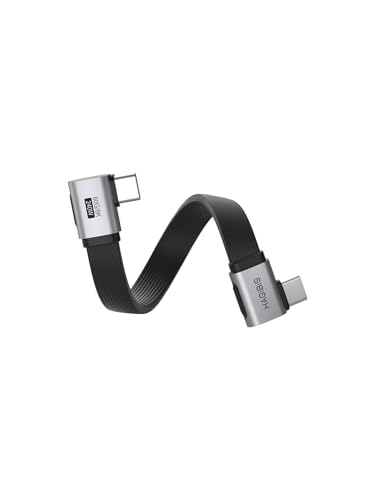 Image of Hagibis 0.33ft L-type USB4 cable, 80Gbps Data Transfer, 8K@60Hz Video Display, 240W Fast Charging USB-C Cable, USB 4 V2.0 Cable for iPhone 16 15 Pro Max, iPad Pro, Thunderbolt 5 /4, External SSD