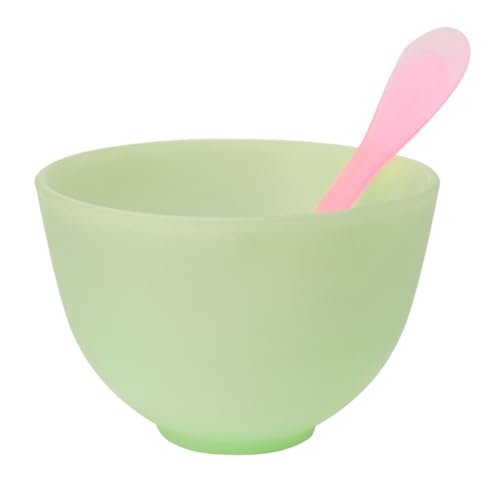 TOVINANNA Diy Mask Tool Set Mask Mixing Bowl Rod Anti-slip Silicone Green for Home Skin Care Beauty