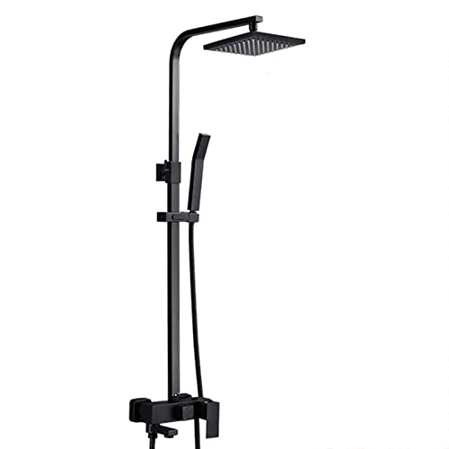Système de douche noir mat en laiton haut de gamme pour salle de bain moderne