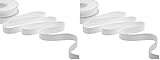 Couleur: Blanc optique #13 Furlanis - Polycoton, Ruban Décoratif pour l\'Emballage, Faveurs, Tissu Italien - Blanc Optique, 15 mm x 25 m (Lot de 2)