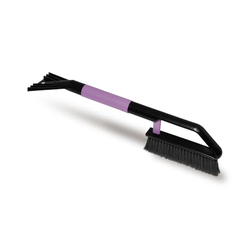 ToM PaR Brosse et grattoir | 2 en 1 | Poignée Ergonomique et Souple | Gratte-Glace Voiture avec Balai | Brosse à Neige et Gratte-Glace 2 en 1 | Brosse de Nettoyage | Longueur : 55cm | Rose