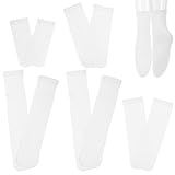 UPKOCH Weiße Sublimationssocken aus Baumwolle Unbedruckte Sockenrohlinge Doppelseitig Bedruckbar 5 Paar 18–40 CM für Selbstgemacht Heißtransfer und Alltag