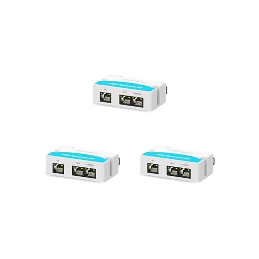 LINOVISION IEEE802.3af/at Mini PoE Extender a 2 porte fino a 300m di alimentazione via Ethernet tramite cavo Cat5/6, PoE Splitter per 2 dispositivi PoE come telecamere IP (confezione da 3)