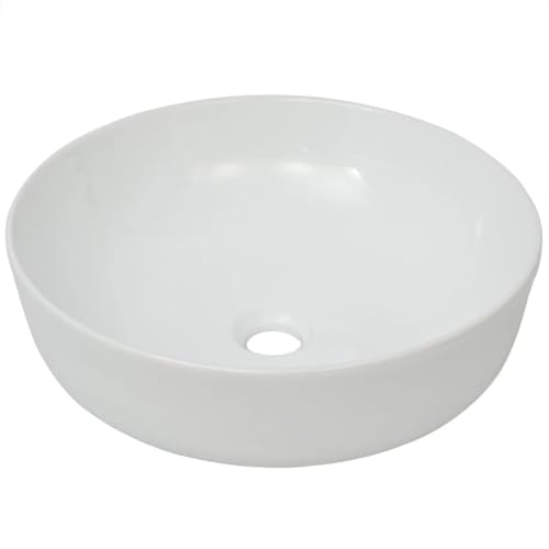 vidaXL Lavabo Ronde Céramique Blanc 41,5x13,5 cm Vasque à Poser Salle de Bain