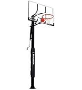 Silverback 54" and 60" In-Ground Basketball Systems with Adjustable-Height Tempered Glass Backboa...