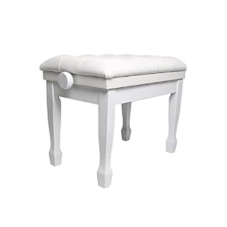 IBOWZ Banquette Piano Banc,Tabouret Piano Banc de Piano d’artiste Solo de Luxe 10 cm tabourets de Clavier réglables en Hauteur 60 x 40 cm Grand siège, capacité de Charge jusqu’à 180 kg (Blanc) - Les Beatles, Paul McCartney, John Lennon, RIngo Starr, George Harrison