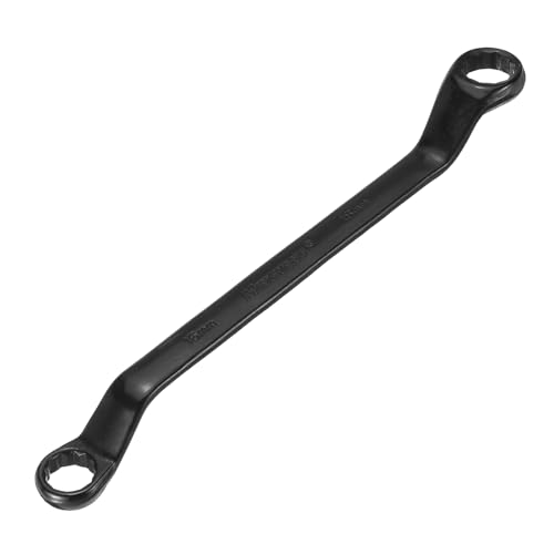 Image of sourcing map 45 Degree Offset Box End Wrench 16mm x 18mm Metric 12 Point Chrome Vanadium Steel Double Box Wrenches Long Industrial Grade Torx Box Wrench Repair Tool, Black