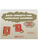 Spiral-bound Basic Concepts for Language Learners: English and Spanish Language Development Resource Book