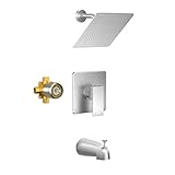 Holispa Brushed Nickel Tub Shower Faucet, Shower Faucet Set with 8-Inch Rainfall Shower Head and Tub