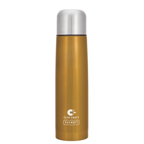 Image of Clay Craft Vacbott Terra Double Walled|18 Hours Hot and 24 Hours Cold Vacuum Insulated|Thermosteel|Flask Bottle 750 ml|Steel Water Bottles for Travelling|BPA-Free|BIS Certified|1Year Limited Warranty