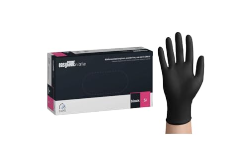 easyCare Nitrile Black Nitrilhandschuhe Einmalhandschuhe AQL 1.0 latexfrei puderfrei 100 Stk Größe - S