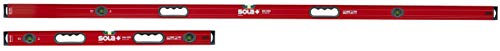 Image of SOLA LSB7832 Big Red Aluminum Box Beam Level Jamb Set with 3 60% Magnified Vials, 32 & 78-Inch