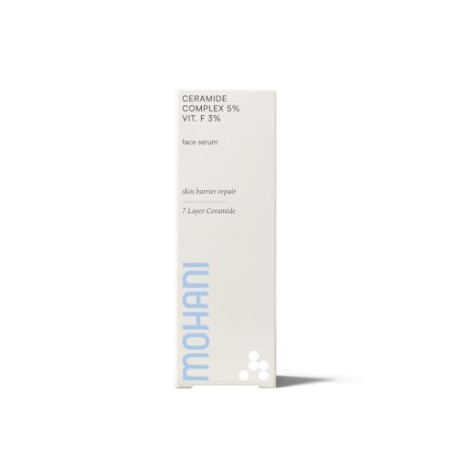 Mohani Sérum de ceramida al 5% con 3% de vitamina F | Serum facial vegano con complejo de 7 ceramidas | Booster y suero hidratante facial para piel seca, propensa al acné y madura (30 ml)