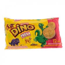 Dino Galletas Vanilla Sandwich Cookies, Dominican Biscuits, 12 Pack (Strawberry)