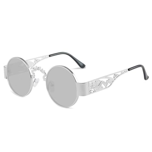 Lunettes de soleil en métal hommes collection mode 2025 lunettes rondes vintage femmes