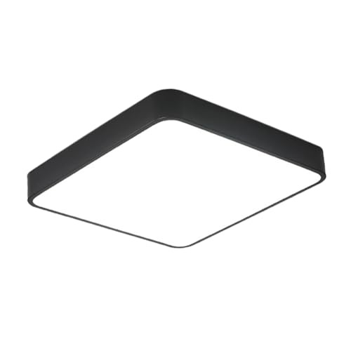 DEARMAMY Lámpara de Techo LED Cuadrada Moderna Luz Fría y Cálida Negra para Salón y Dormitorio Diseño Minimalista Resistente y Fácil de Instalar