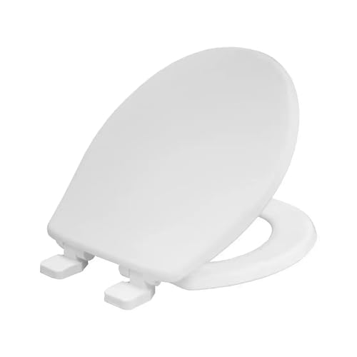 BEMIS Upton Ultra Fix Toilet Seat - White. Soft Close Toilet Seat, Recyclable Plastic Material with Universal Adjustable Plastic Hinges. Easy to Clean & Quick Installation.