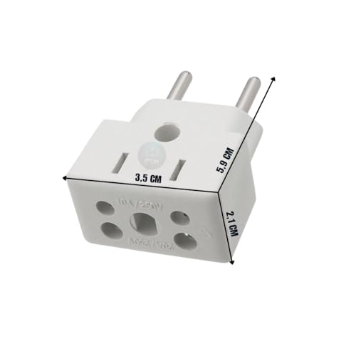 KIT 3 Adaptadores De Tomada Compacto Portátil Branco,10A/20A Para 2 e 3 Pinos Bivolt 110V/220V, Para