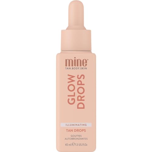 Minetan Illuminating Glow Tan Drops | Clear Facial Self Tanning Bronzer Serum - Daily Tanner Boosting Drops, Face & Body, Infused wtih Vitamin C, Hydrating, Radiant Skin Finish, 1.3 Fl Oz