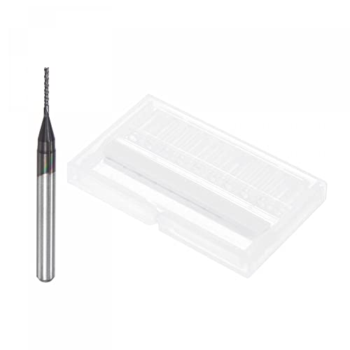 Image of uxcell End Mill CNC Router Bits, 0.8mm x 6mm 1 /8 inch Shank Diamond Film Coated Carbide Engraving Bit Milling Cutter Left Hand for PCB Plastic Fiber Wood 5pcs