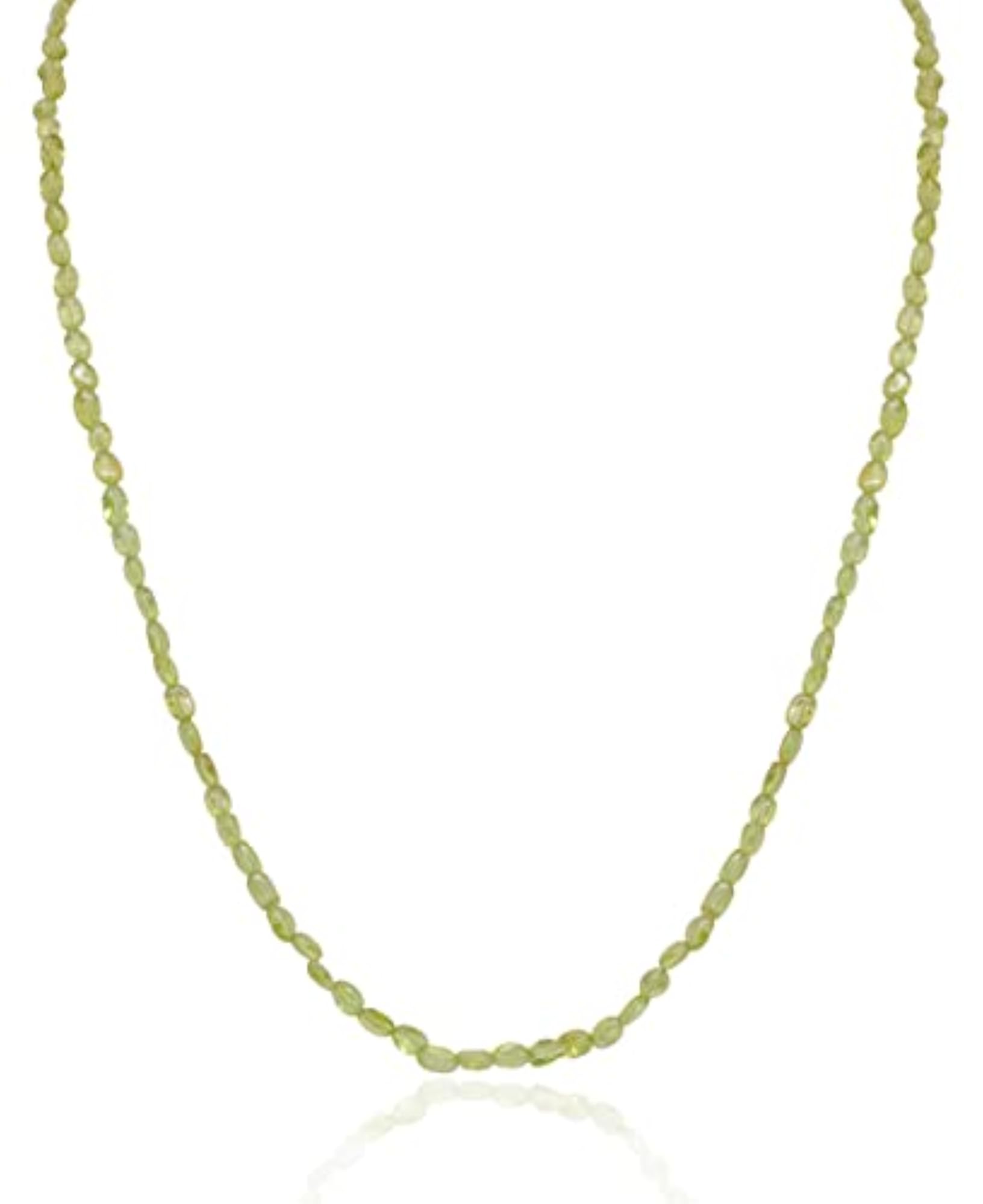 Peridot Gemstone Oval Shaped Cabochon Bead String