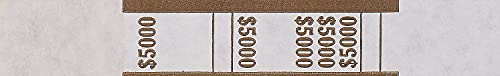 Coin-Tainer 405000 Currency Straps, Brown, $5,000 in $50 Bills, 1000 Bands/Pack