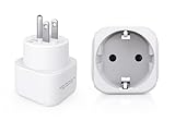 2pcs Adaptateur Prise France vers USA - Adaptateur Universel de Voyage Convertissant Fiches Type C/E/F en Fiche Type B, Idéal pour Déplacements aux États-Unis