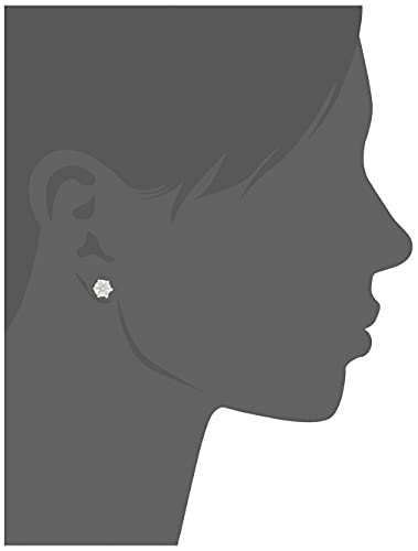 Rhodium Plated Daisy Flower Stud Earring with Moonlight Pearls