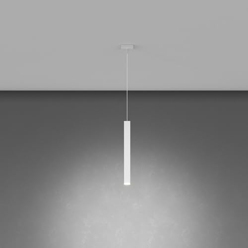 Sospensione Moderna Square Tube Metallo Bianco 1 Luce Gu10