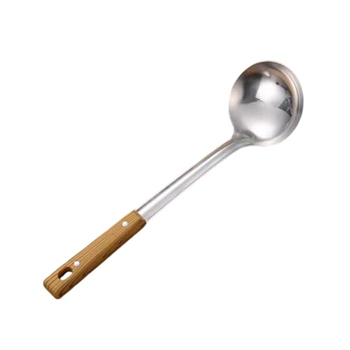 Amagogo Kochutensil aus Edelstahl, praktisch, mit hitzebeständigem Griff, Küchenhelfer, leicht zu reinigen für die Restaurantküche, Suppenlöffel