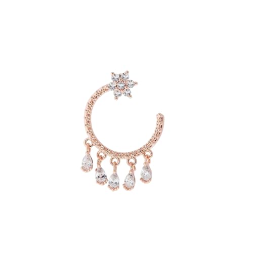 New 2026 1 Pc Stainless Steel Flower Dangle Earrings For Women Cubic Zirconia Cartilage Ear Studs Earrings Helix Tragus Piercing Jewelry Trendy Jewelry Fashion Festival