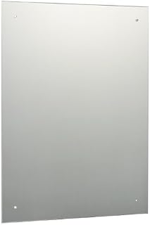 60 x 45cm Rectangle Bathroom Mirror with Drilled Holes & Chrome Cap Wall Hanging Fixing Kit