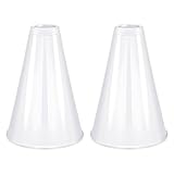2 Pcs White Plastic Cheer Megaphone for DIY Party Accessory for School Outdoor Activities Party Favors Sports Match Game (White)
