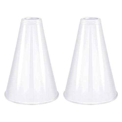 2 Pcs White Plastic Cheer Megaphone for DIY Party Accessory for School Outdoor Activities Party Favors Sports Match Game (White)