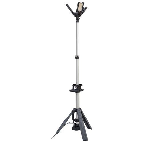 Foco de trabajo LED 13500lm exterior con trípode regulable y tres focos de 100W