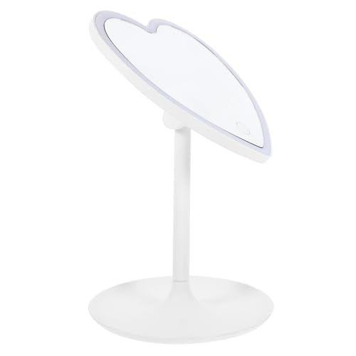 Espejo para maquillaje con luz Led forma corazón portátil
