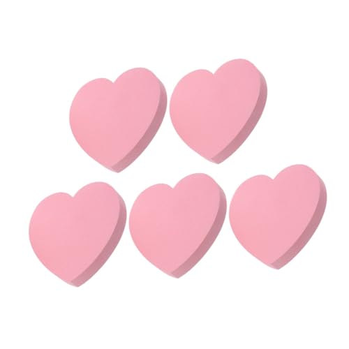 SHOWERORO 500枚 ピンクハート付箋 自己粘着メモパッド 持ち運び便利 かわいい伝言用 オフィス 学校 自宅用リマインダー