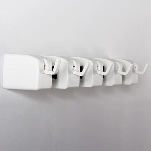 Soporte para Escobas Y Fregonas, Gancho para Guardar Herramientas De Limpieza, Soporte De Pared para Fregonas Y Herramientas, Estante Antideslizante para Guardar Herramie,White-35.5x7.5cm