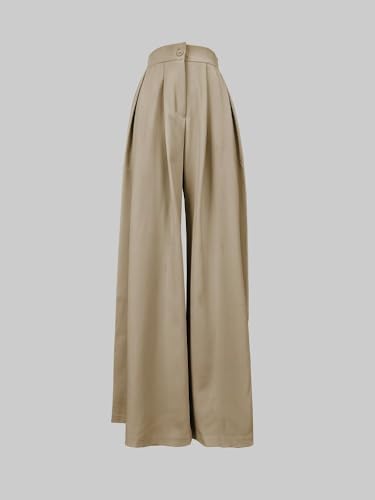 UOOZEE Women's Casual Trendy Wide Leg Long Palazzo Pants Trousers Business Work Office Dress Pants with Pockets3