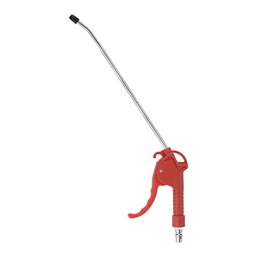 sourcing map Air Blow Gun Stainless Steel High Pressure Dust Blower Gun with 11 Inch Long Angled Nozzle 150mm Handle for Cleaning Car Computer Dust, Red