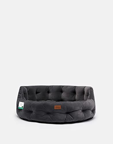 Rosewood Cama Grande de Terciopelo Chesterfield para Perros, Lavable a máquina, Muy Suave y acogedora, Cama de Terciopelo Gris Grueso, 77 cm (Aproximadamente 76,2 cm) Cover