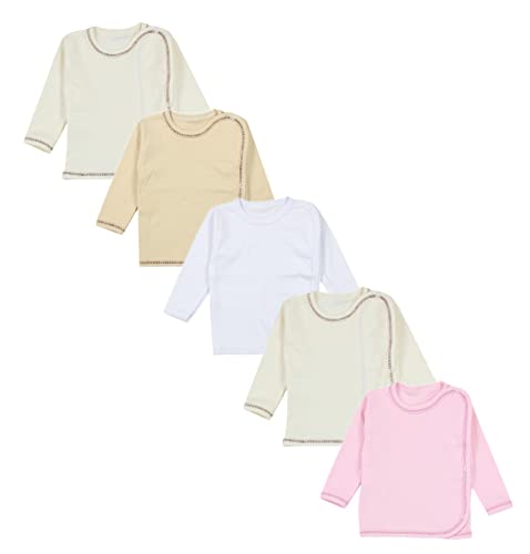 TupTam Unisex Baby Wickelshirt Langarm 5er Pack, Farbe: Mädchen 2,...