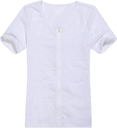 Chemise de compression de poitrine hommes gynécomastie t-shirt gainant blanc