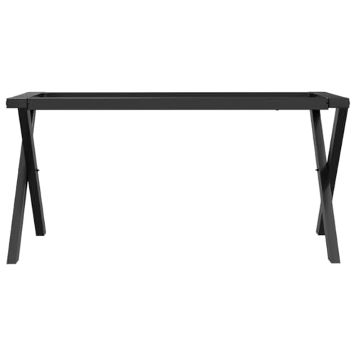 Cadre de table basse en X Mangloder en acier noir pour meuble industriel de salon - 5