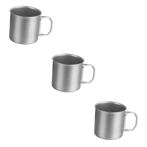 GALPADA 3pcs Outdoor Folding Water Cup Metal Cup for Camping Hiking Travel Stainless Steel Aluminum Mug Comfortable Grip